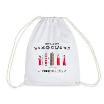 Leuchttürme Texel, Ameland, Terschelling, Vlieland - Turnbeutel - Weiß - Vorne