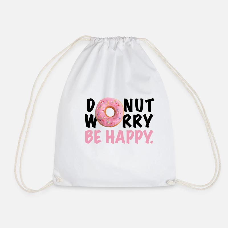 DONUT WORRY BE HAPPY - Turnbeutel - Weiß