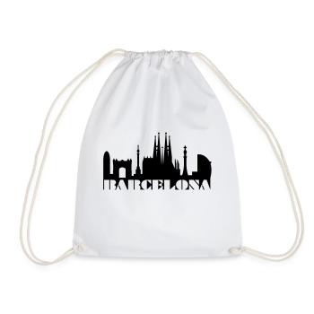 Barcelona Skyline Spanien - Turnbeutel - Weiß - Vorne