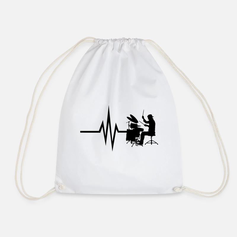 Mon cœur bat pour les percussions - Drum Instrument - Sac de sport léger - blanc
