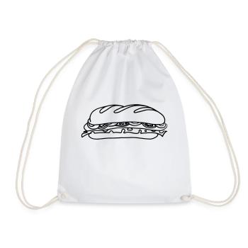 Sandwich pain offert cadeau idée cadeau - Sac de sport léger - blanc - Devant