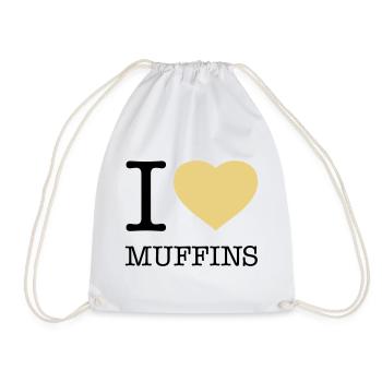 I LOVE MUFFINS - Turnbeutel - Weiß - Vorne