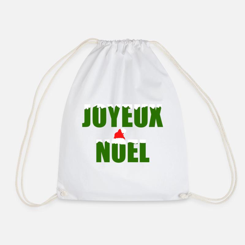 joyeux noel - Drawstring Bag - white