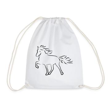 Icelandic horse - Drawstring Bag - white - Front