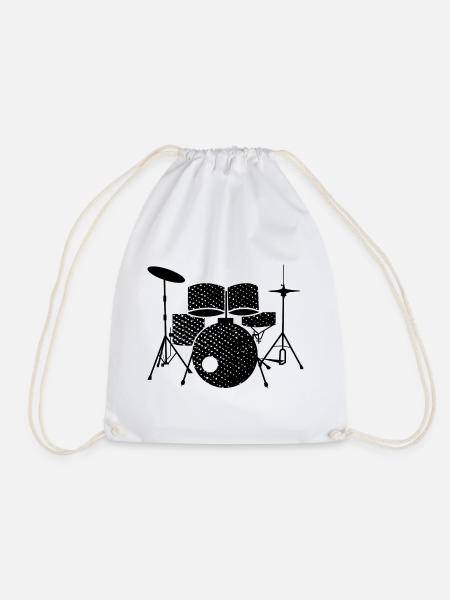 Schlagzeuger Schlagzeug Kinder Drums - Turnbeutel - Weiß