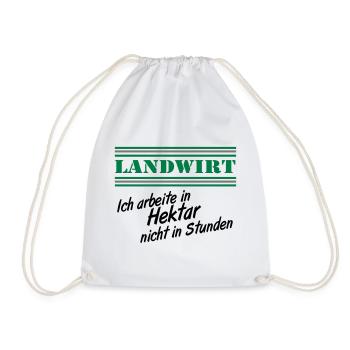 Landwirtschaft , Landwirt , Farmer , Hektar (25) - Turnbeutel - Weiß - Vorne