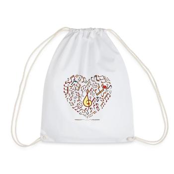 J'aime la musique coeur - Sac de sport léger - blanc - Devant