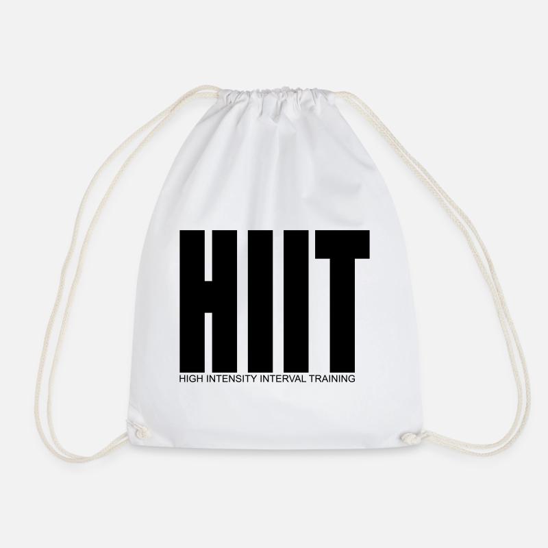 HIIT (High Intensity Interval Training) Shirt - Turnbeutel - Weiß