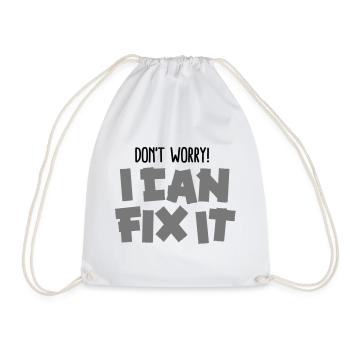 Don't worry! I can fix it - Duct tape - Drawstring Bag - white - Front