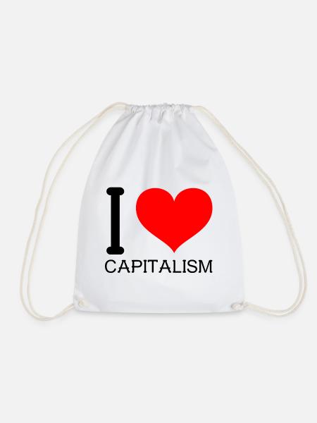 I love Capitalism Heart Ich liebe Kapitalismus - Turnbeutel - Weiß