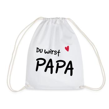 Du wirst Papa - Turnbeutel - Weiß - Vorne