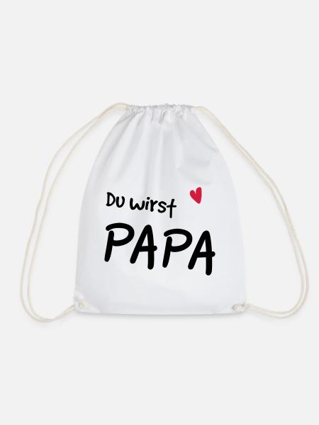 Du wirst Papa - Turnbeutel - Weiß
