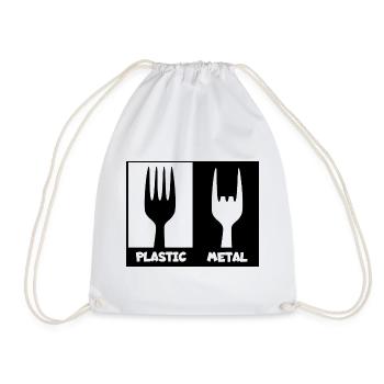Plastique contre métal lourd. métal, roche dure # - Sac de sport léger - blanc - Devant