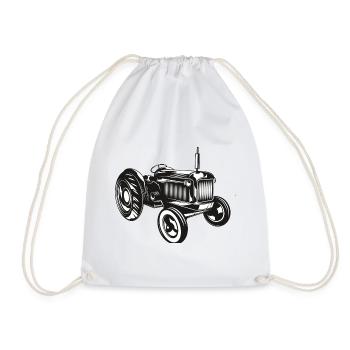 tractor - Drawstring Bag - white - Front