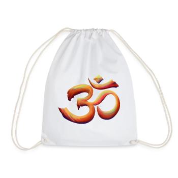 Om Rainbow Brush - Drawstring Bag - white - Front