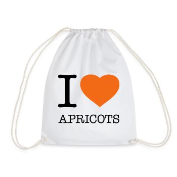 I LOVE APRICOTS Aprikose - Turnbeutel - Weiß - Vorne