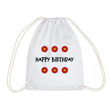 JAHRESTAG. ALLES GUTE ZUM GEBURTSTAG!. ALLES GUTE ZUM GEBURTSTAG!. - Turnbeutel - Weiß - Vorne