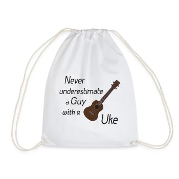 Ne sous-estimez jamais un gars avec un uke ! noir - Sac de sport léger - blanc - Devant