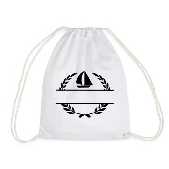 Voilier en monogramme de couronne de laurier - Sac de sport léger - blanc - Devant