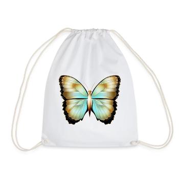 Papillon scintillant en or dessiné à la main - Sac de sport léger - blanc - Devant