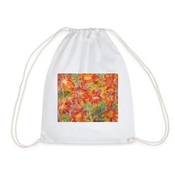 Living flower meadow in impression style - Drawstring Bag - white - Front