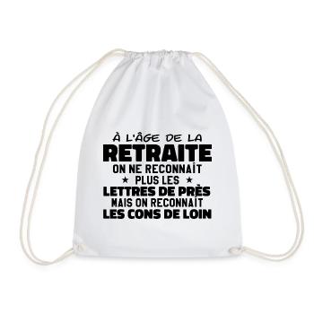 à l'âge de la retraité | Humour Retraite - Sac de sport léger - blanc - Devant