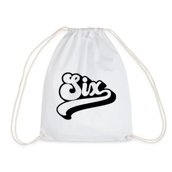 Six 6th Birthday Kids Boys Girls 6 Years Old - Drawstring Bag - white - Front