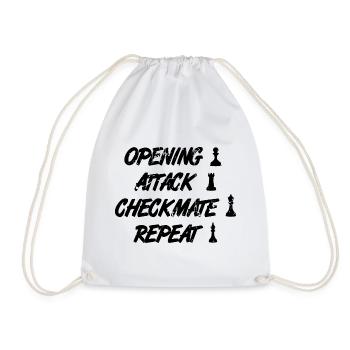 Opening move checkmate repetition - Drawstring Bag - white - Front