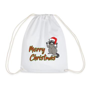 Joyeux Noël Raton laveur - Sac de sport léger - blanc - Devant