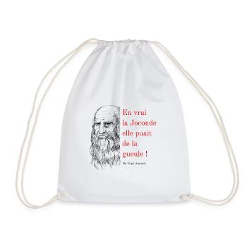 Citation De Vinci (bourré) - idée cadeau artiste - Sac de sport léger - blanc - Devant