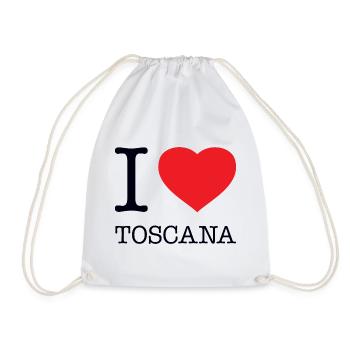 I LOVE TOSCANA Toskana Italy Italien - Turnbeutel - Weiß - Vorne