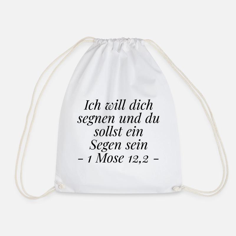 Segen sein: Christliches Geschenk 1 Mose 12,2 - Turnbeutel - Weiß