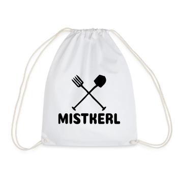 bastard blk - Drawstring Bag - white - Front