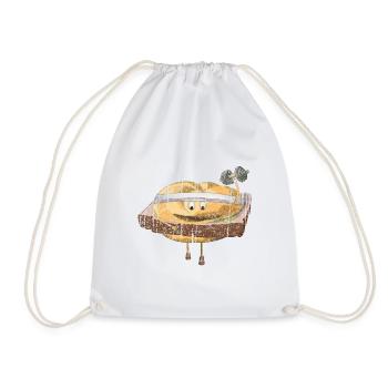Leberkas Semmerl – Illustration drôle - Sac de sport léger - blanc - Devant