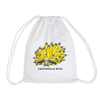 Sea snail, sapsucker, Costasiella sp.01 - Drawstring Bag - white - Front