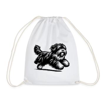 Tibetan Terrier - Drawstring Bag - white - Front