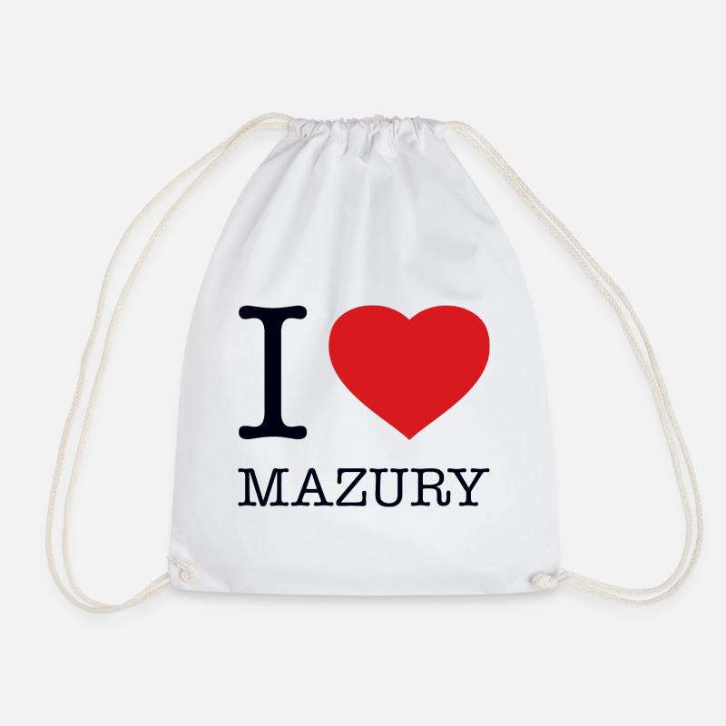 I LOVE MAZURY Masuren - Turnbeutel - Weiß