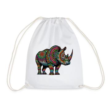 Rhinoceros - Drawstring Bag - white - Front