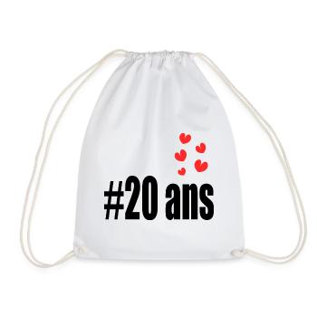 20. 20 YEARS. 20th ANNIVERSARY. 20 YEARS ANNIVERSARY. - Drawstring Bag - white - Front