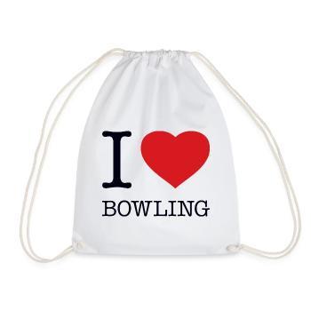 I LOVE BOWLING - Drawstring Bag - white - Front