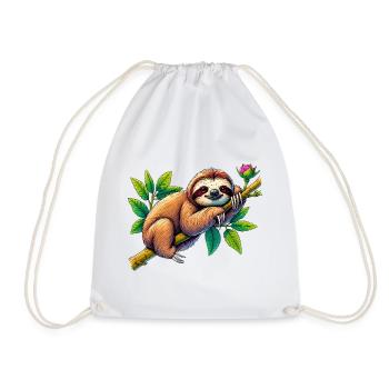 Sloth - Drawstring Bag - white - Front