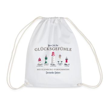 Rügen, Poel, Usedom, Hiddensee Hand Drawing - Drawstring Bag - white - Front