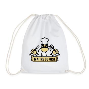 Maître Du Gril (Griller / Barbecue / BBQ / 2C) - Sac de sport léger - blanc - Devant
