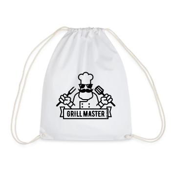 Grill Master (Grillen / Barbecue / BBQ / 1C) - Turnbeutel - Weiß - Vorne