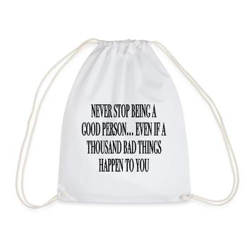 inspirational sayings - Drawstring Bag - white - Front