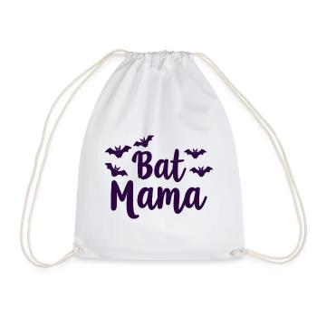 Bat Mama – Bat Mother Statement - Drawstring Bag - white - Front