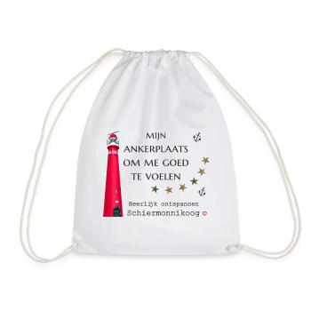 My anchorage Schiermonnikoog, hand drawing - Drawstring Bag - white - Front