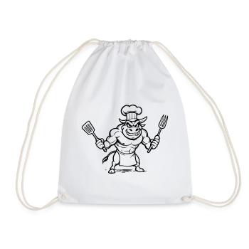 Taurus chef - Drawstring Bag - white - Front