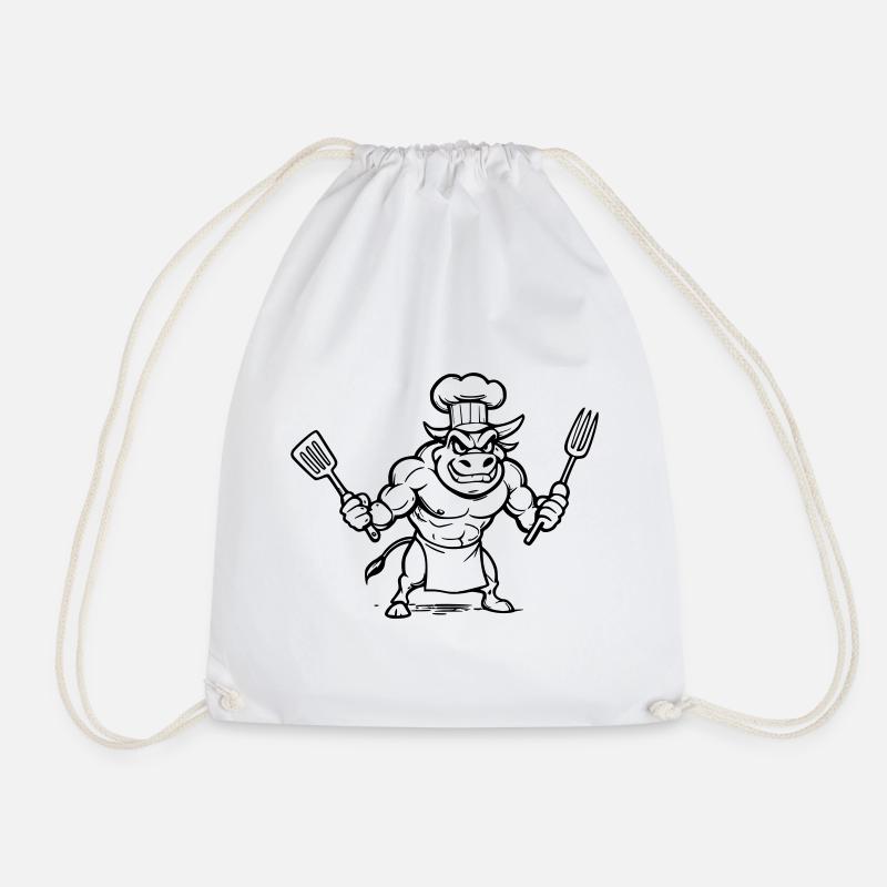 Taurus chef - Drawstring Bag - white