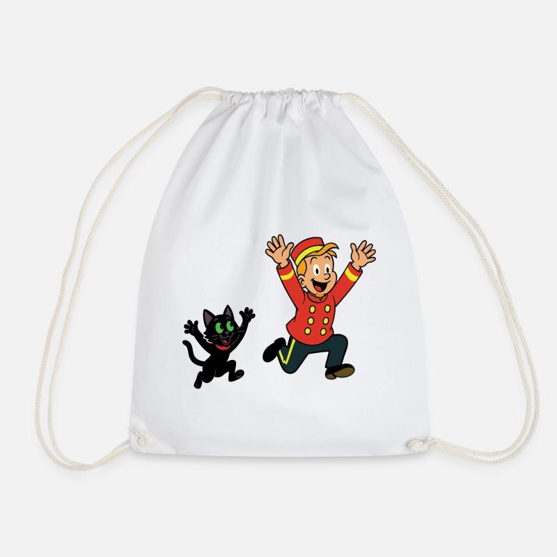 Franky & Meeko running happy - Drawstring Bag - white